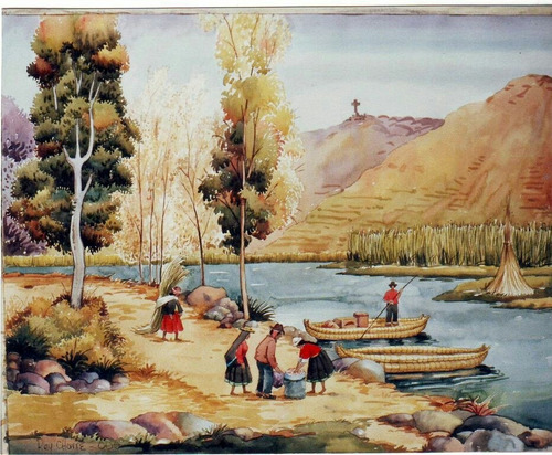 Cuadro Al Oleo Paisaje Andino.pinturas Para Sala Hogar