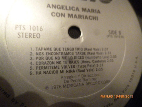 Vinilo Lp De Angelica Maria -- Con Mariachi (u55