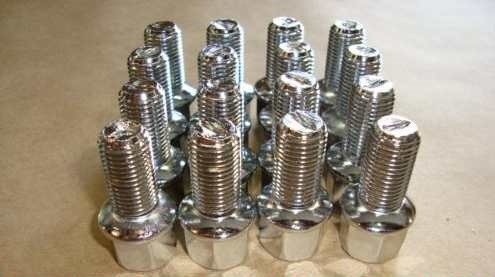 Imagem 3 de 5 de Jogo 20 Parafuso Roda Cromado M12x1,5x50mm Linha Gm Vw Multi