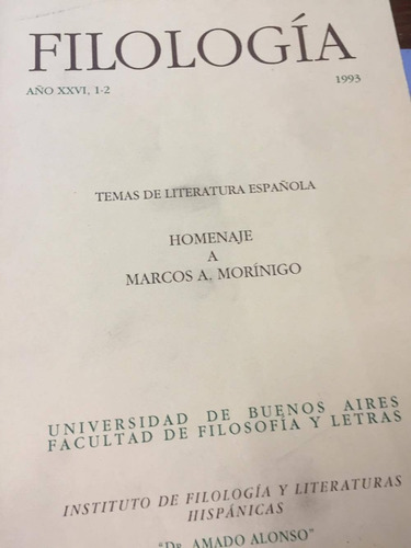 Revista Filosofia. Homenaje A Marcos A. Morinigo