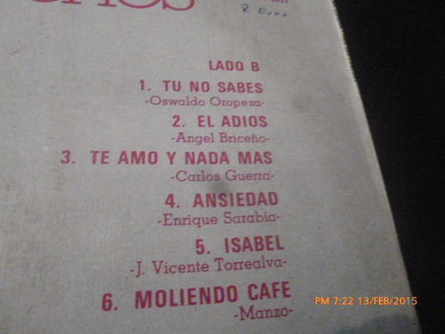 Vinilo Lp De Los Panchos - Alma Llanera (u400