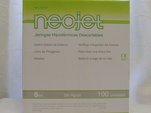 Jeringas Descartables Hipodermicas Sin Aguja 5ml. X 100 U.