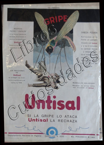Afiche Antiguo Publicitario Untisal . Art. 22470