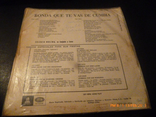 Vinilo Lp De Eulogio Molina -ronda Que Te Vas (u1000