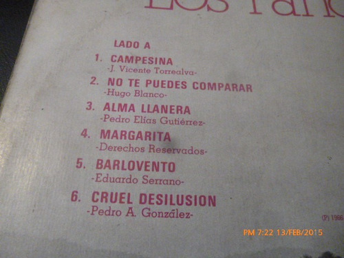 Vinilo Lp De Los Panchos - Alma Llanera (u400