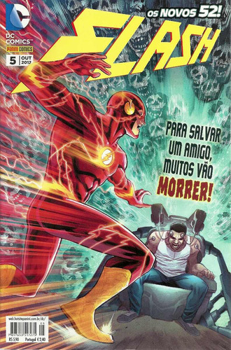 Flash Nº 05 - 1ª Série - Os Novos 52! - Com Pequeno Dano - Em Português - Editora Panini - Formato 17 X 26 - Capa Mole - 2012 - Bonellihq Cx450 H23