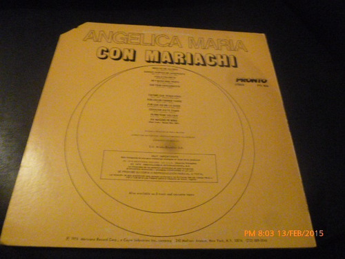 Vinilo Lp De Angelica Maria -- Con Mariachi (u55