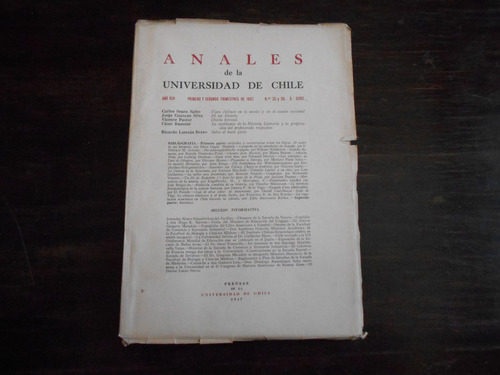 Anales De La Universidad De Chile. Trimestres 1 Y 2 De 1937.