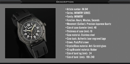 Relógio Infantry Quartz Wrist Sport Stain Na Caixa Importado