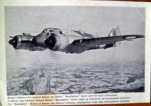 Postal Segunda Guerra Mundial Avion Beaufighter England 1941