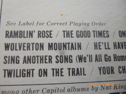 Vinilo Lp De Nat King Cole --ramblin Rose (u219