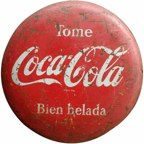 Réplica De Cartel Antiguo Coca Cola Chapa Plana 28cm Dr-00