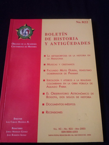 Boletín De Historia Y Antigüedades N° 822