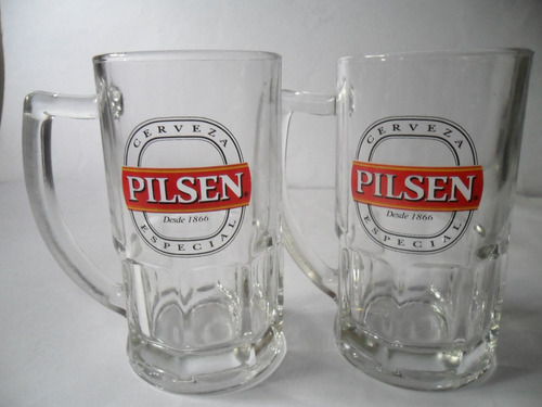 Jarras De Cerveza Pilsen De Vidrio Grueso Imperdibles.//////