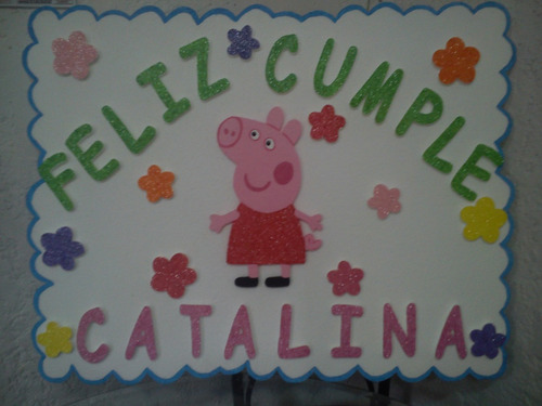 Cartel De 90cm X 70cm De Pepa Pig ,centro,piñata 450 Contado