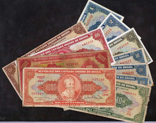Colección 11 Billetes Brasil Por $599 (lote H)
