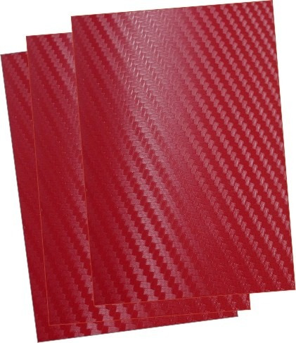 Adesivo Vermelho Fibra De Carbono Moldável Envelopamento