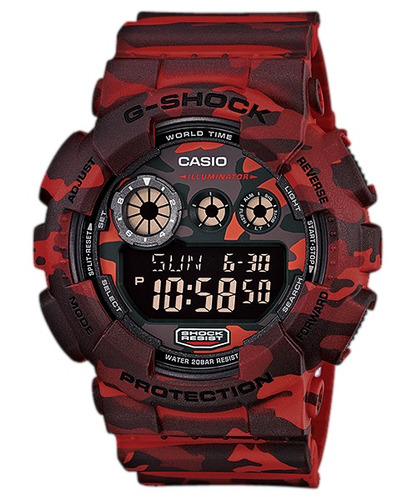 Relogio Casio G Shock Gd-120cm-4dr  Alarmes Wr200m Nf-e