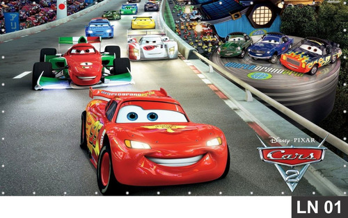 Painel De Festa Aniversário Cars Pixar 2,00x1,00m Lona