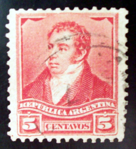 Argentina - Sello Gj 156 Rivadavia 5c 12 1-4 Usado L4280