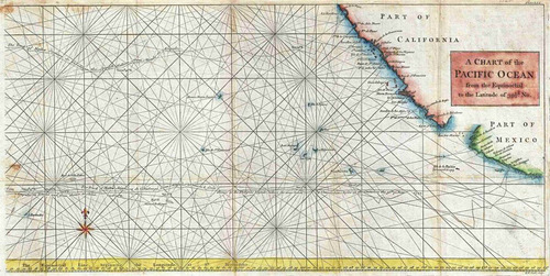Lienzo Tela Canvas Carta Marítima Manila Acapulco 1748 46x90