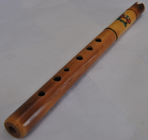 Flauta Andina Quena Bambu Sol Maior Decorada Lhama
