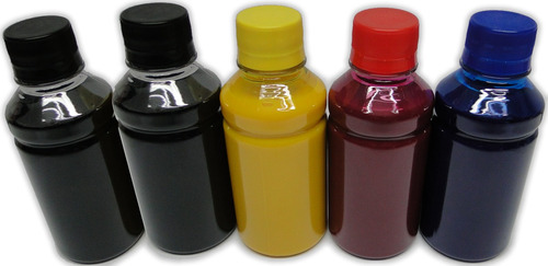 Imagem 1 de 2 de Kit Tinta Sublimática Para Epson - 5 Cores - 100ml Cada Cor