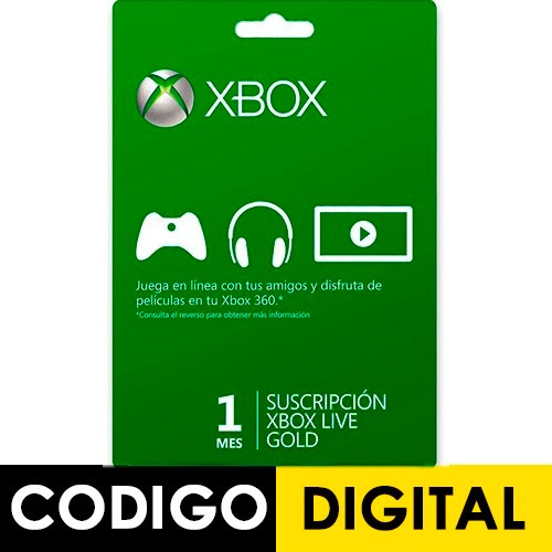 Membresia Microsoft Xbox Live Gold 1 Mes - Xbox One Y 360
