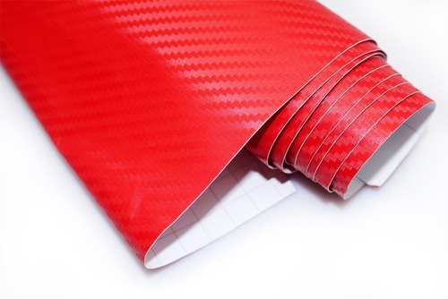 Adesivo Vermelho Fibra De Carbono Moldável Envelopamento