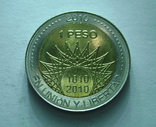 Moneda Argentina 1 Peso 2010 Bicentenario El Palmar Boedo