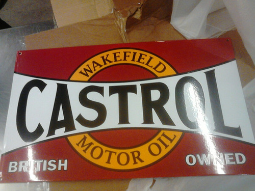 Chapa Cartel Esmaltada Castrol