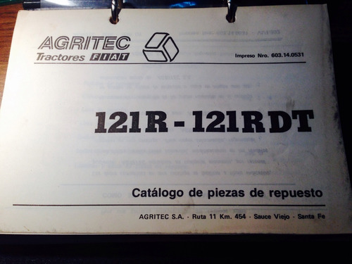 Manual De Repuestos Tractor Fiat Agritec 121r 121r Dt