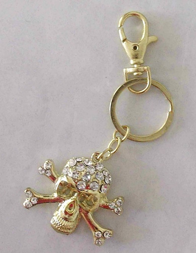 Imagem 2 de 2 de Chaveiro De Caveira Puro Strass Envio Imediato