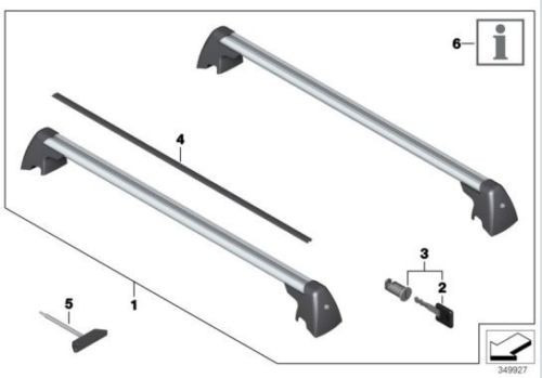 Imagen 2 de 2 de Barras Portaequipaje Transv Originales Bmw E84 X1 10 15