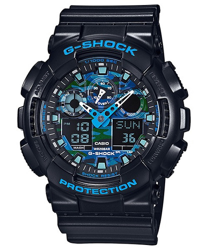 Relógio Casio G-shock Ga-100cb 1a Camuflado Azul