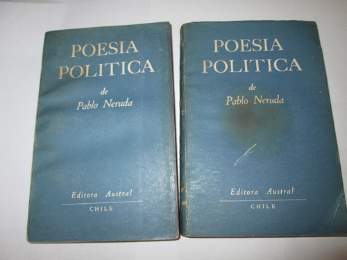 Pablo Neruda Poesía Política Dos Tomos Editorial Austral