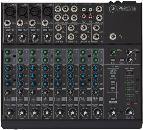 Mackie 1202 Vlz4 - Mixer De 12 Canales | 4xlr + 4st | Equalizador De 3b | 2 Aux | Preamplificador Onyx 