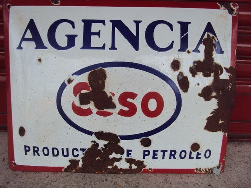 Cartel Enlozado  Agencia Esso .