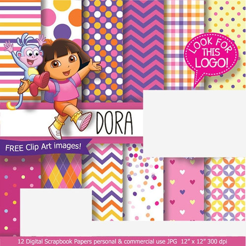 Kit Digital Scrapbook - Dora Aventureira  - Envio Rapido