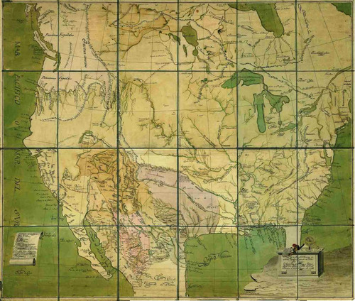 Lienzo Tela Canvas Plano Provincias Nueva España 1817 50x60