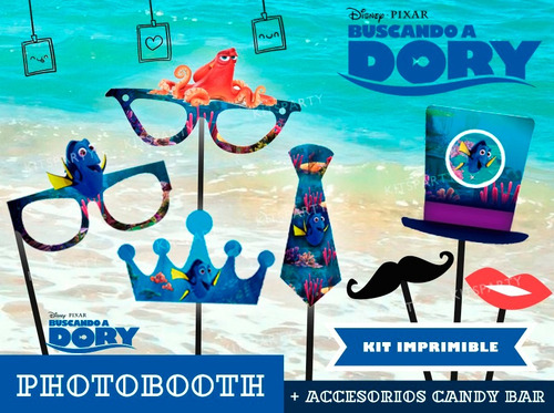 Photo Booth Finding Buscando A Dory Nemo Candybar Kit Imprim