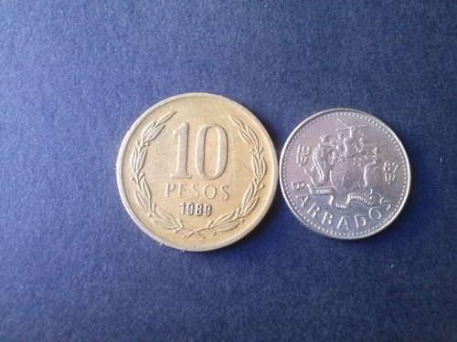 Moneda Barbados Ten Cent 1987 Níquel (c15)