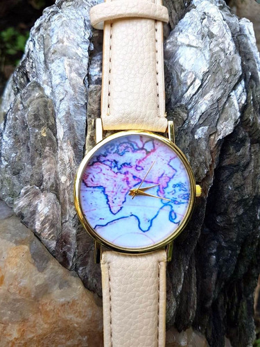 Reloj Geneva Mapa Simil Cuero Colores! Por Mayor 10 Unidades