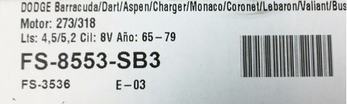 Fs 8553 Sb3 Empaque Full Set Dodge 318 67/79 Dodge Barracuda