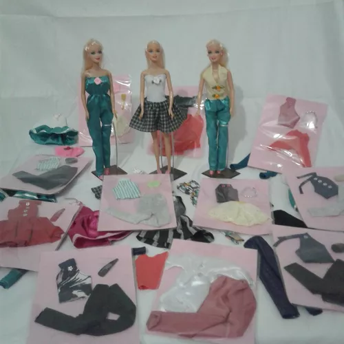 Kit Com 5 Roupinhas Para Bonecas Veste Barbie/frozen