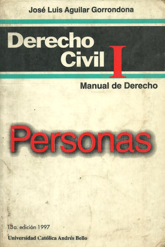 Libro Personas: Derecho Civil I, 13va Edición