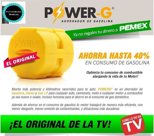 Ahorrado De Gasolina Power G, Anti-gasolinazo (envio Gratis)