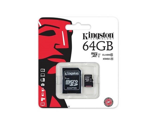 Memoria Microsdxc Kingston Class10 Uhs-i, 64gb, Con Adaptad