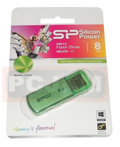 Pendrive 8gb Helios 101verde Usb 2.0 Silicon Power