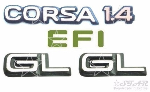 Emblemas Corsa 1.4 + Efi + Lateral Gl - 1994 À 1996